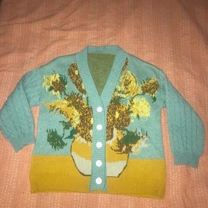 Van Gogh Sunflower Cardigan Sweater